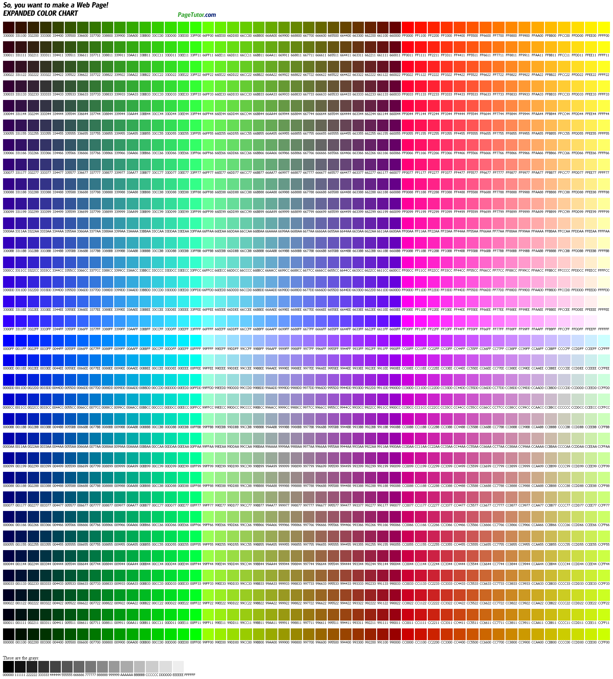 1536 Color Chart